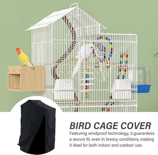 Bird Cage Cover Foldable Waterproof Black Bird Cage Cover Windproof Washable - Image 2