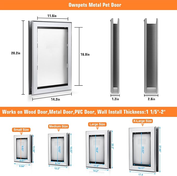 Ownpets Aluminum Large Dog Door, Pet Door - Image 7