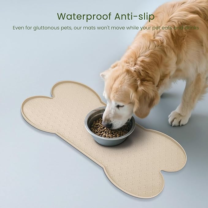 Dog Food Mat Anti-Slip Silicone Dog Bowl Mat Thicker Pet Placemat Waterproof - Image 4