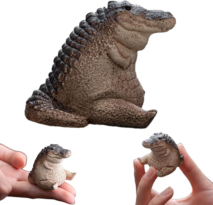 Mini Alligator Baby Statue Ornament, Cute Resin Crocodile Figurine, Tea Pet - Image 9