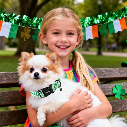 DOGWONG St Patrick's Day Dog Collar-Cute Green Clovers Dog Collar, Adjustable - Image 5