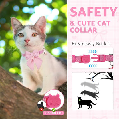 SCENEREAL Cat Collar with Bell & Stylish Bowtie, Holiday Kitten Costumes - Image 5