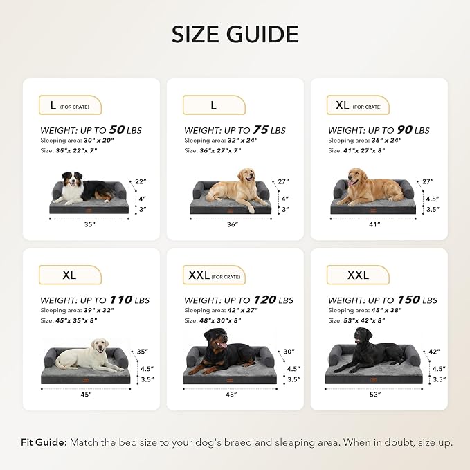 Orthopedic Dog Beds for Large Sized Dogs, Waterproof Egg Crate Foam Medium Dog - Image 5