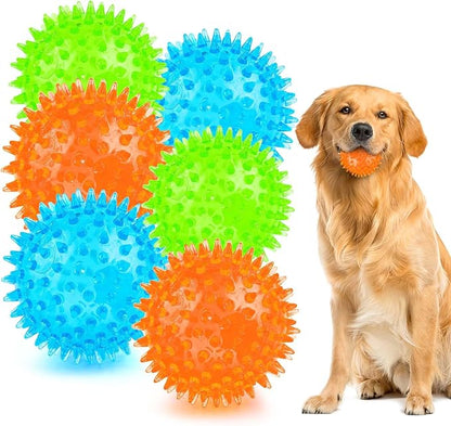 Puppy Toy 2.5” Squeaky Dog Balls Toys and Spikey Dog Ball by PUPTILYSTROE