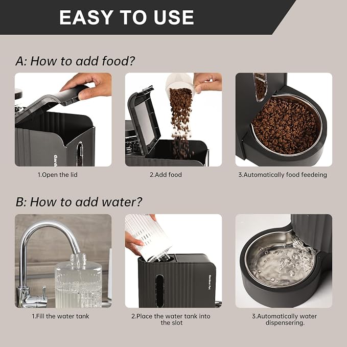 Gardner Pet Gravity Automatic 2-in-1 Pet Feeder, 0.8 Gallons*2 Cat Feeder and - Image 5