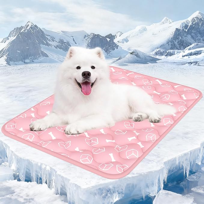 Rywell Dog Cooling Mat 2.0, Soft Blush Pink, Long-Lasting Cool by Rywell