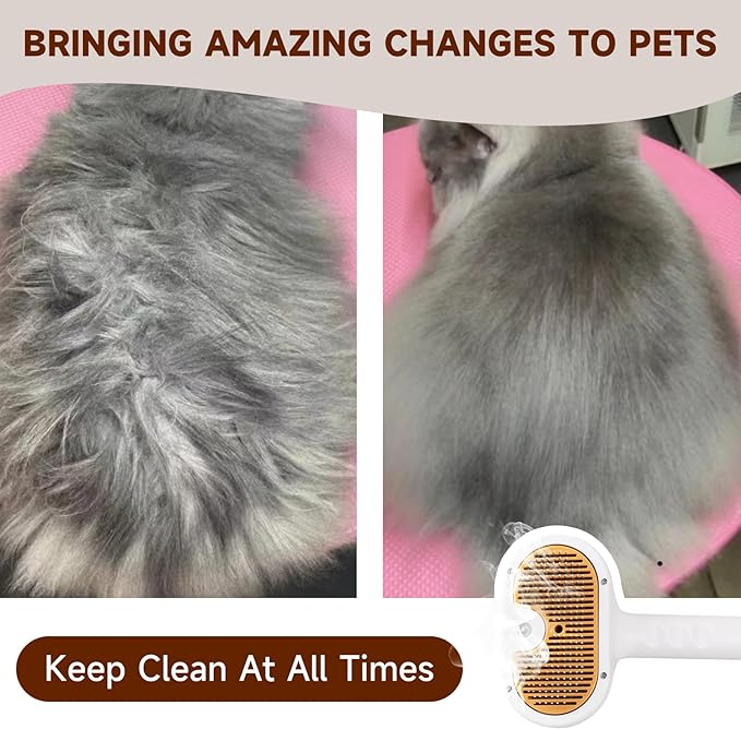 Pet Steam Brush for Dog & Cat – shower bath brush – Steam for Shedding & - Image 6