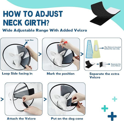 Supet Adjustable Dog Cone Collar After Surgery to Stop Licking, E Collar - Image 2