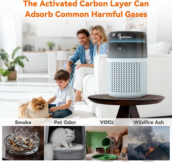 AIRROMI HEPA Air Purifier for Bedroom&Home, Pet Air Purifier for Home Pets - Image 5