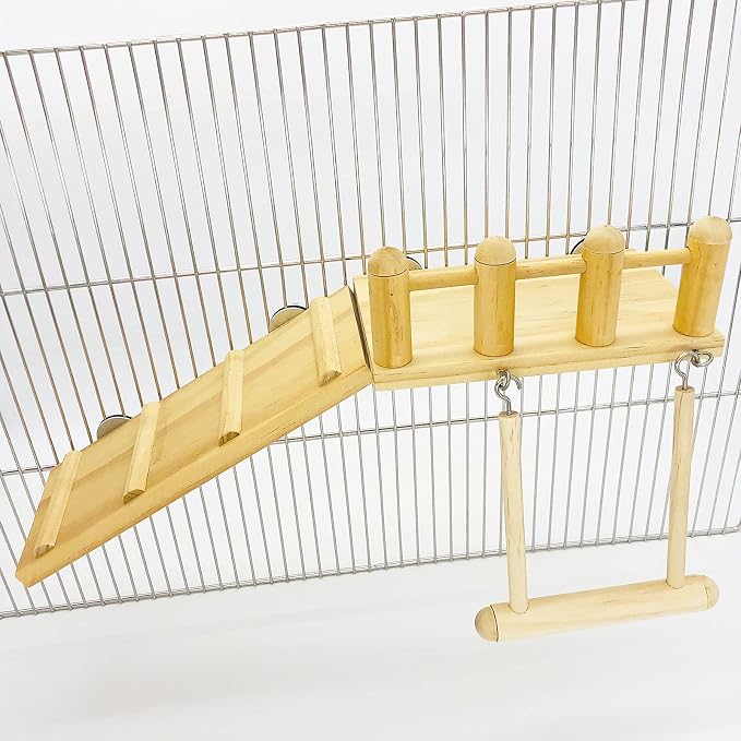 Parrot Climbing Ladder, Bird Wooden Playground - Image 3