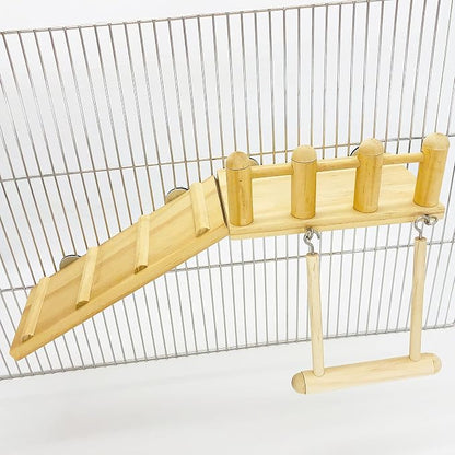 Parrot Climbing Ladder, Bird Wooden Playground - Image 3