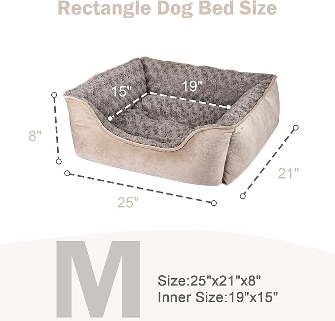 JOEJOY Rectangle Dog Bed for Large Medium Small Dogs Machine Washable Sleeping - Image 2