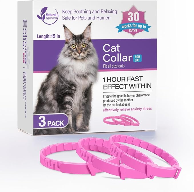 3 Pack Calming Collar for Cats and Kittens Pheromone Collar Efficient Relieve by Tcllka
