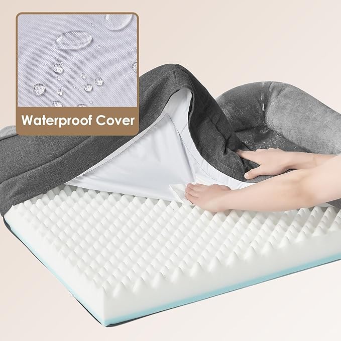 EHEYCIGA Orthopedic Dog Bed for Medium Dog, Waterproof Liner & Washable - Image 4