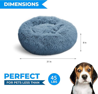 Whiskers & Friends Dog Bed, Round Fluffy Dog Beds - Image 2