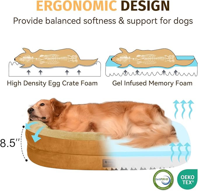 Orthopedic Washable Large Dog Bed: Cooling Dog Bed - Image 3