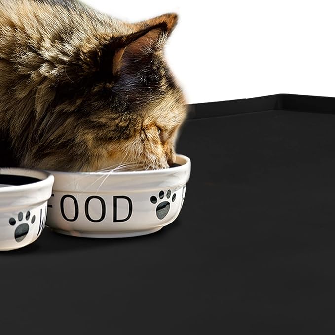 Dog Food Mat, Silicone Waterproof Food Tray, Non Slip Pet Bowl Mats Placemat - Image 6