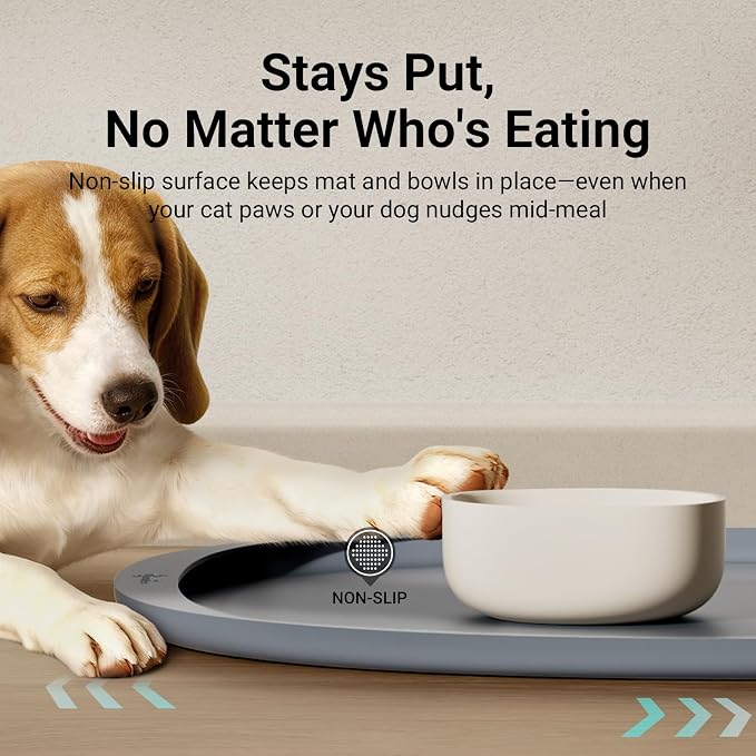 DownyPaws Dog Food Mats for Floors Waterproof, BPA Free Silicone Dog Bowl Mat - Image 7