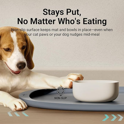 DownyPaws Dog Food Mats for Floors Waterproof, BPA Free Silicone Dog Bowl Mat - Image 7