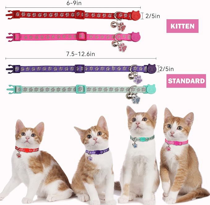4PCS Breakaway Cat Collars, Reflective Cat Collar - Image 5