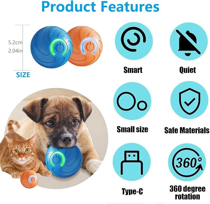 Smart Jumping Ball for Dogs & Cats Duraspin Dog Bouncing Ball Random Path - Image 6