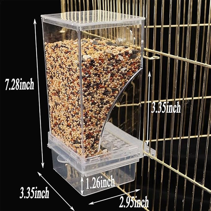 Hamiledyi No Mess Bird Cage Feeder 2Pack Automatic Parrot Seed Feeders - Image 6