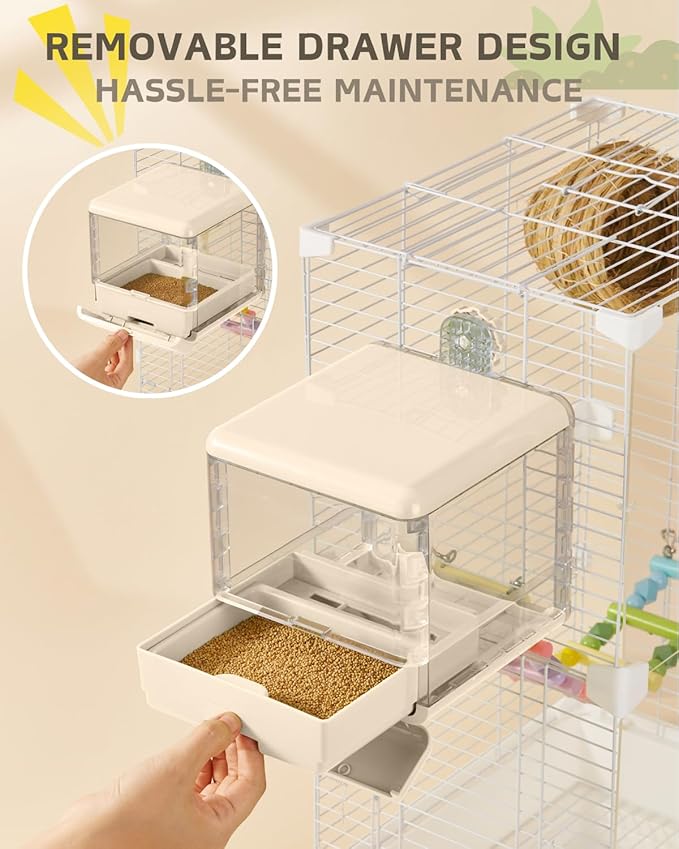 septillar Bird Feeder and Bath for Cage, Hanging Bird Bathtub Bath Shower Box - Image 3