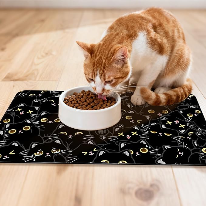Cat Food Mat for Pet Dog Food Mat, Non-Slip Cat Pet Feeding Mats for Floor - Image 3
