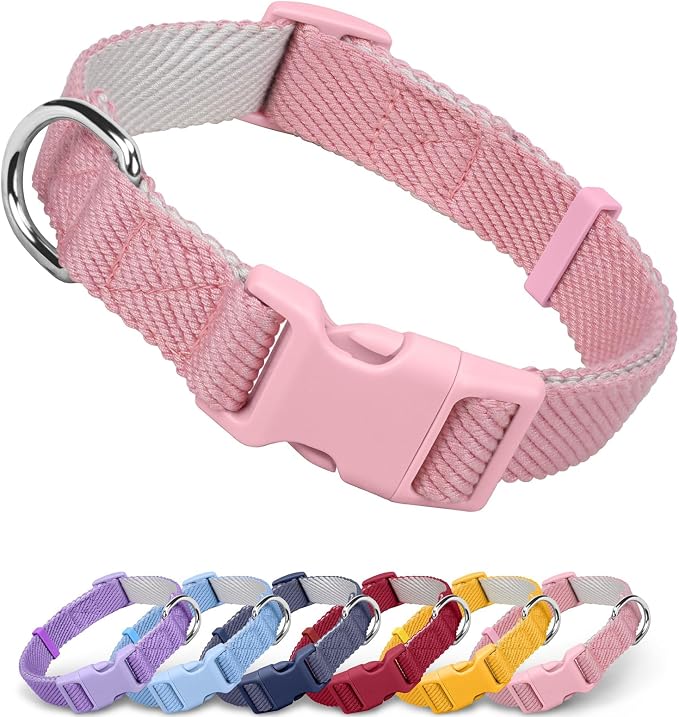 Dynmeow Soft and Breathable Cotton Dog Collar, Durable Adjustable Heavy-Duty by Dynmeow