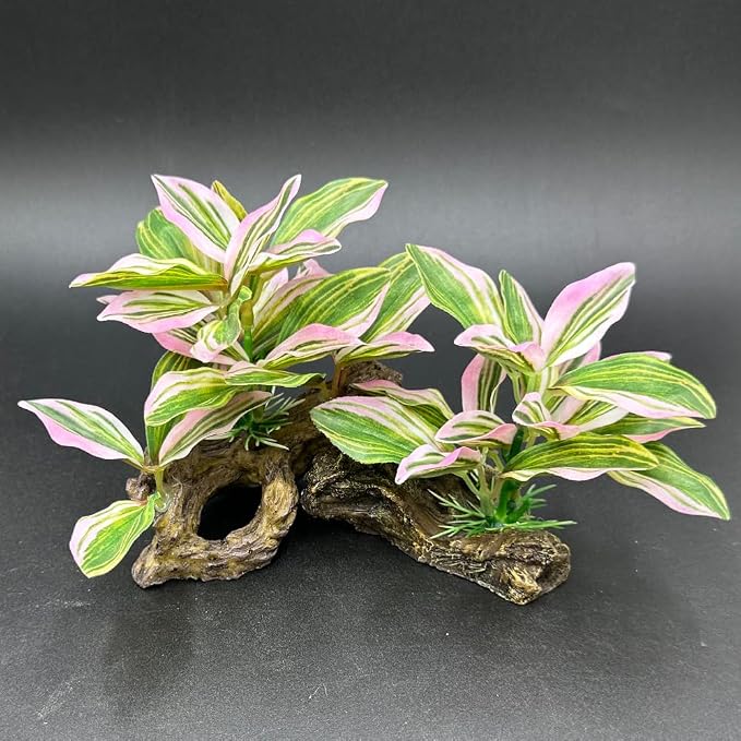 Smoothedo-Pets Fish Tank Decorations Aquarium Decor Ornaments Betta Pink Leaf - Image 7