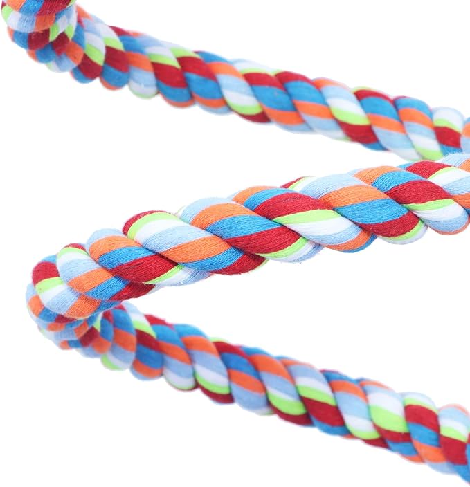 Rope Bungee Perch Bird, 118inch Kintor Pure Natural Colorful Bead Cage Chewing - Image 7