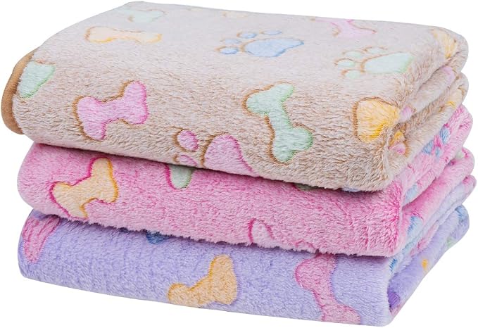 Dono 1 Pack 3 Dog Blankets, Soft Fluffy Fleece Pet Blanket Warm Sleep Mat Paw - Image 8
