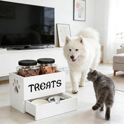 Dog Treat Jar for Countertop, 9.8 * 5.1 * 6'' 2 Layer Dog Treat Container - Image 6