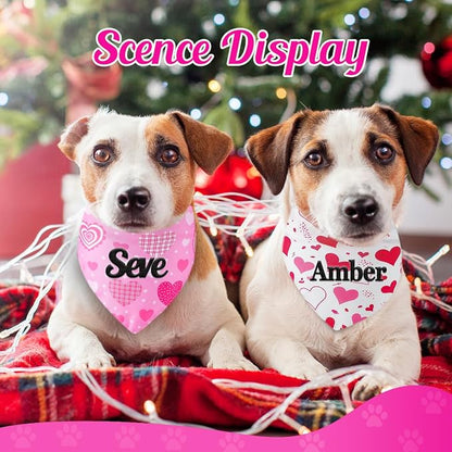 Personalized Dog Bandana Embroidered Name, Custom Neckwear Dog Scarf Triangle - Image 5