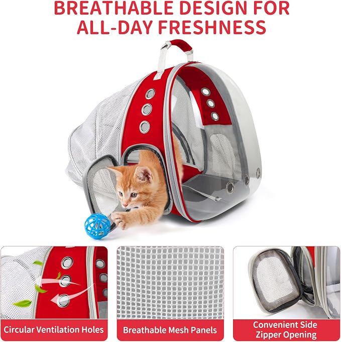 Cat Backpack Carrier, Back Expandable Pet Backpack - Image 4