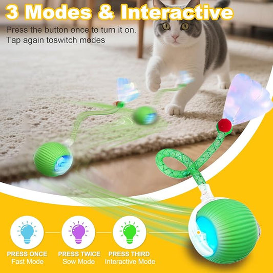 Interactive Cat Toys Ball for Indoor Cats＆Dog, Automatic Cat Toy 360° - Image 2