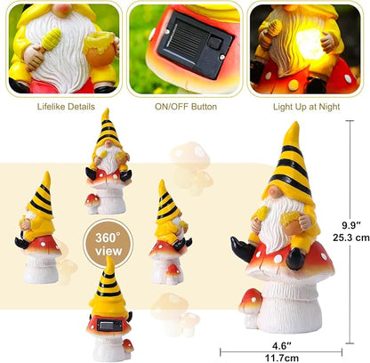 Solar Gnome on Mushroom Decor for Yard Decorations - Image 2