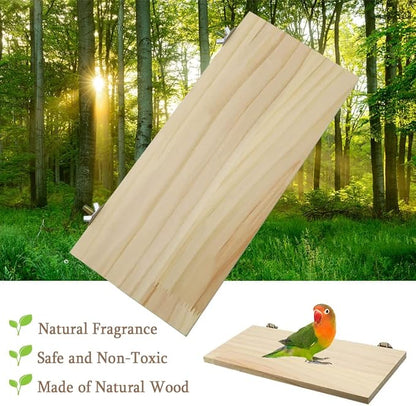 Litewoo Parrot Bird Wood Perch Platform Large Stand Shelf - Image 3