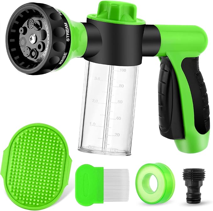 Dog Wash Sprayer Outdoor, 8-in-1 Dog Sprayer Hose Attachment by YCCOKJJ