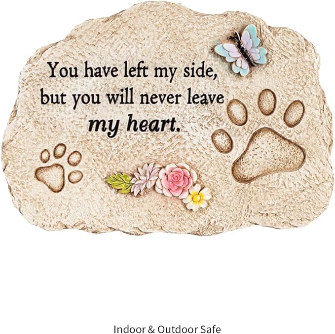 Evergreen Pet Memorial Stones | You Will Never Leave My Heart | 11.5 inches - Image 5