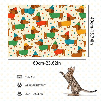 Cute Dachshund Dogs Pet Food Mat Spill-Proof Pet Feeding Mat - Image 4