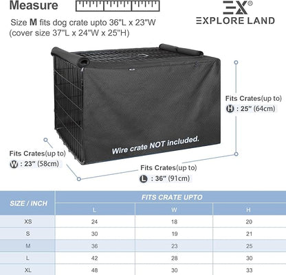 Explore Land Dog Crate Cover for 36 Inches Wire Cage, Heavy-Duty Lattice Pet - Image 3