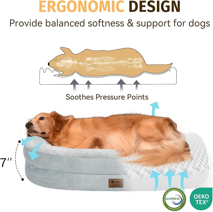 Orthopedic Waterproof Large Dog Bed: Memory Foam Washable Dog Bed - Image 3