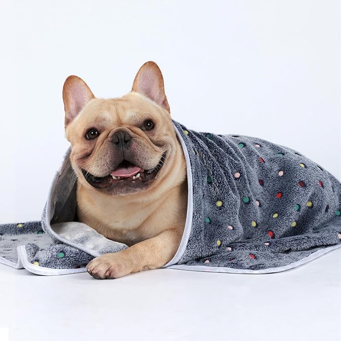 Luciphia 1 Pack 3 Blankets Super Soft Cute Dot Pattern Pet Blanket Flannel Throw - Image 5