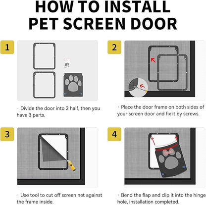 PETLESO Dog Door for Screen Door, Cat Door Screen Small Dog Door Insert for - Image 6