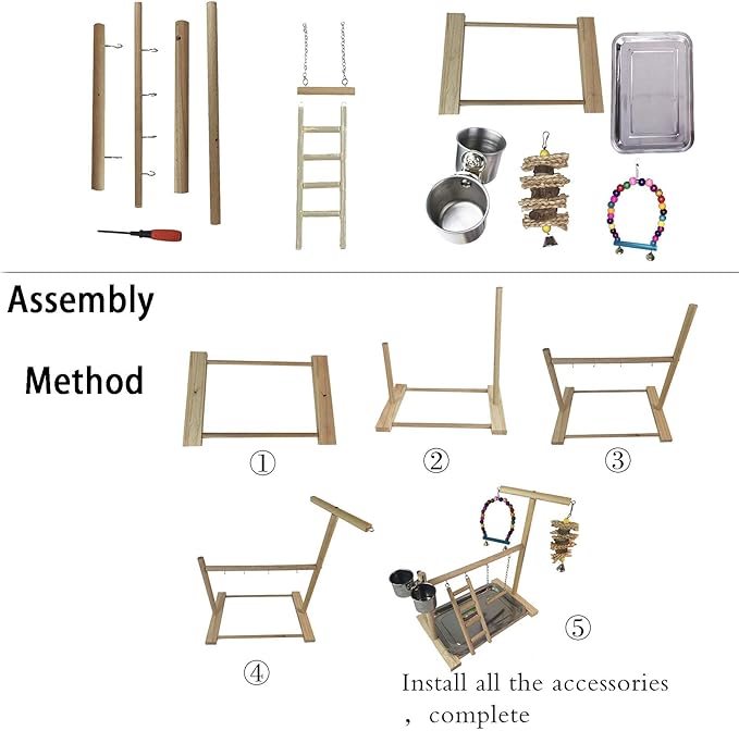 Hamiledyi Parrot Playground Bird Play Stand Play Gym - Image 5