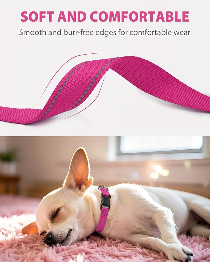 Joytale Small Dog Collar, Reflective and Adjustable Nylon Collar - Image 3