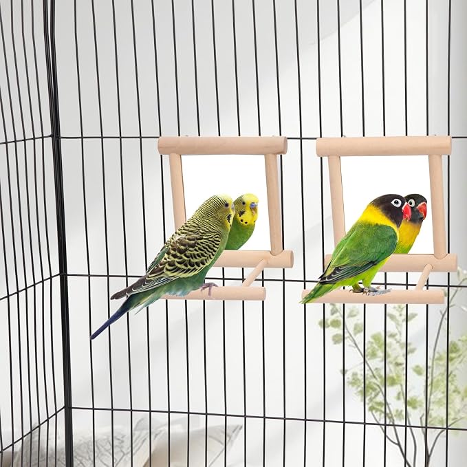 Wontee Bird Mirror Bird Toys for Budgies Parakeets Cockatiels Lovebirds Conures - Image 6