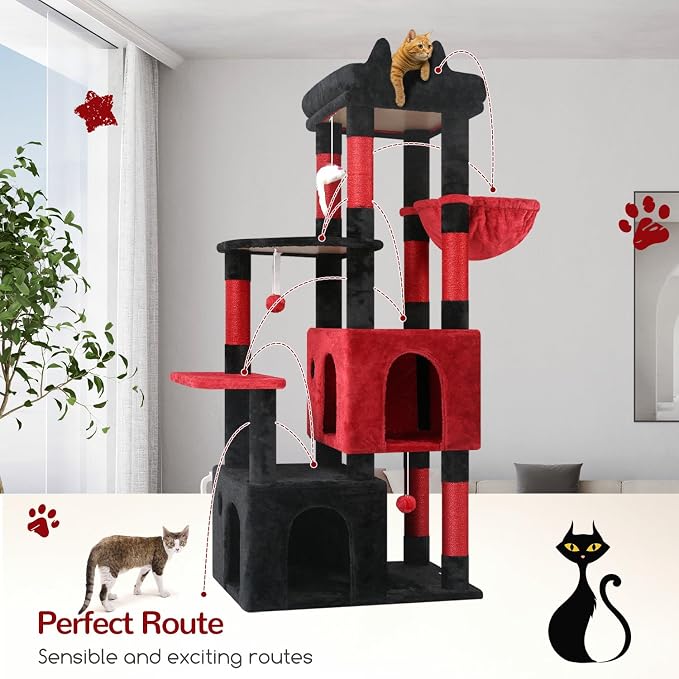 Globlazer Gothic Cat Tower for Indoor Cats, Heavy Duty Goth Cat Trees for Large - Image 7
