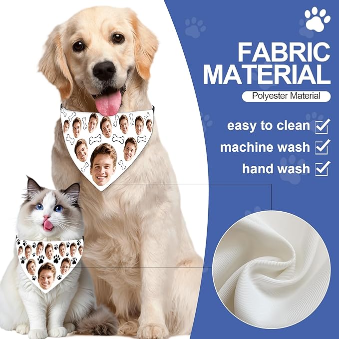 Funny Personalized Dog Bandana Custom Face Design, Custom Dog Bandana - Image 5